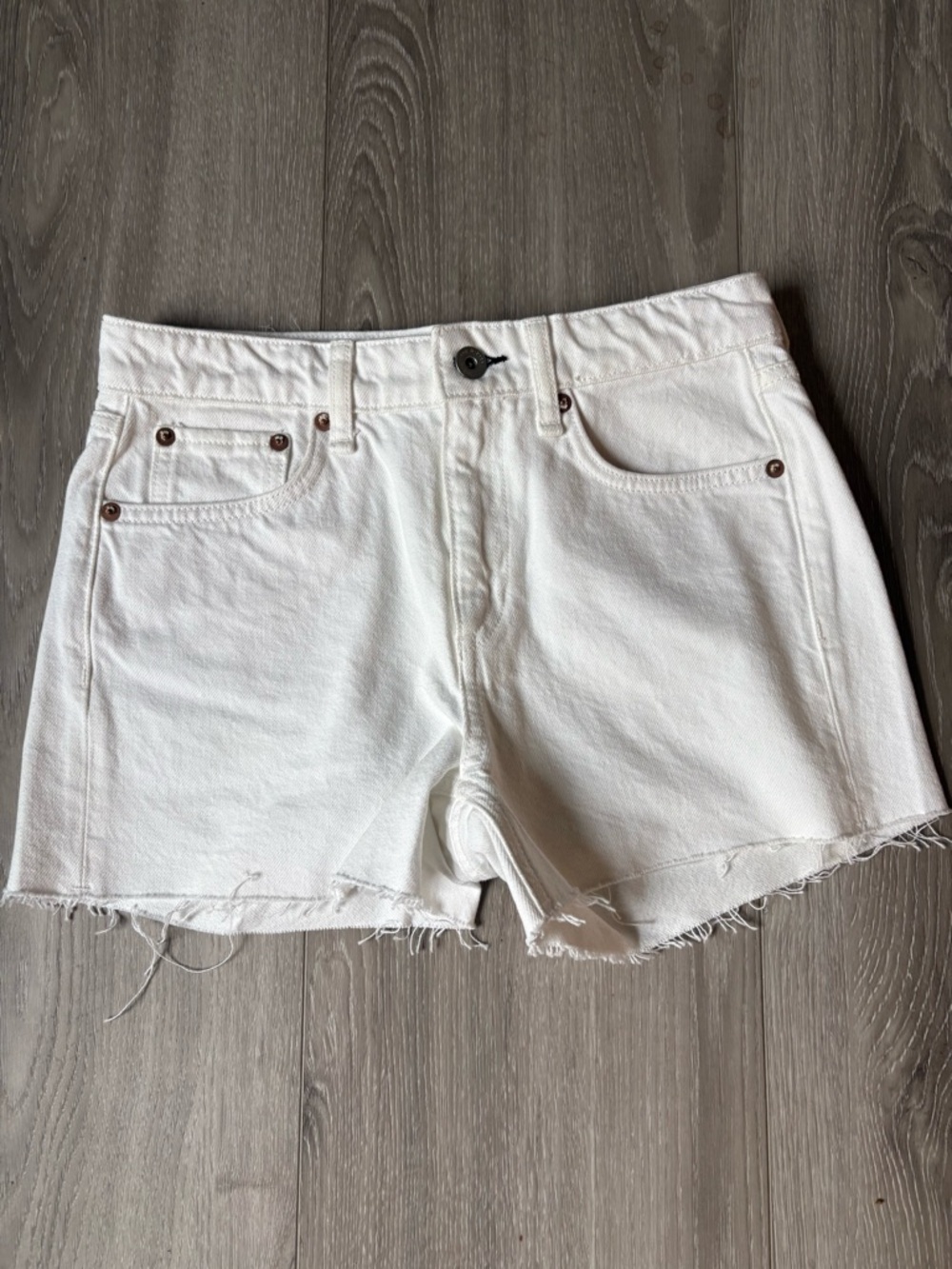 Rag & Bone White Denim Cutoff Shorts